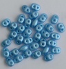Superduo Blue Alabaster Pastel Turquoise Miniduo 02010-25020 Czech Beads x 10g